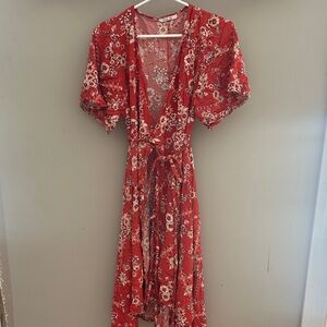 Abel The Label Orange/ Red Wrap Dress